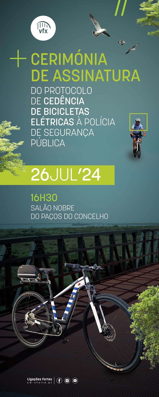 CM Vila Franca de Xira assina protocolo de cedência de Bicicletas elétricas à Polícia de Seguranç...